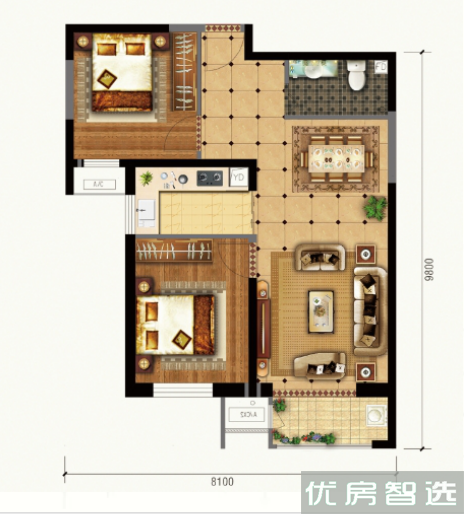 建面建筑面积：约88平米