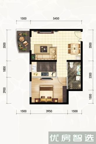 建面建筑面积：约60平米