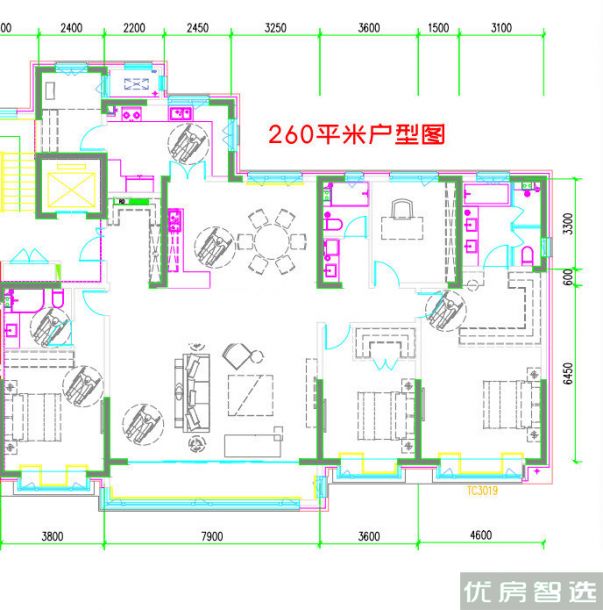 建面建筑面积：约260平米