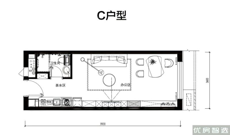 建面建筑面积：约46平米