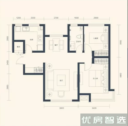 建面建筑面积：约89平米