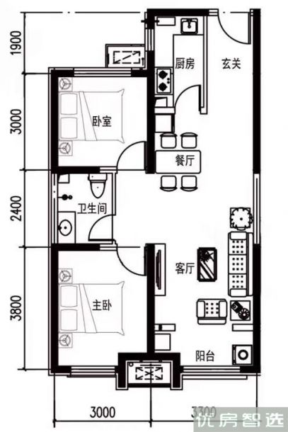 建面建筑面积：约86平米