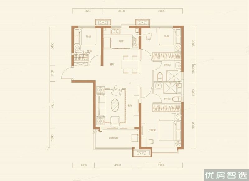 建面建筑面积：约126平米