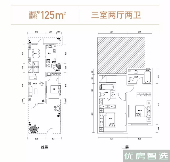 亿博棠樾府别墅-叠墅室厅卫1厨