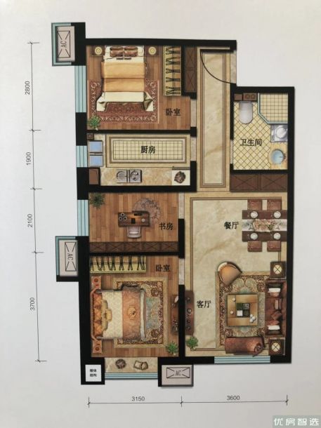 建面建筑面积：约90平米