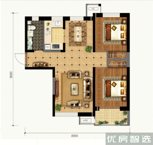 建面建筑面积：约90平米