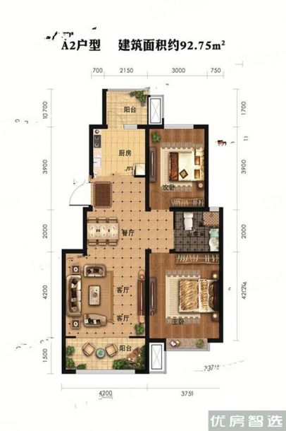 建面建筑面积：约88平米