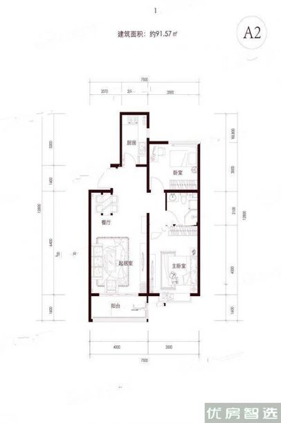 建面建筑面积：约100平米