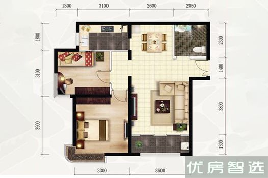 天洋城4代2室2厅1卫1厨