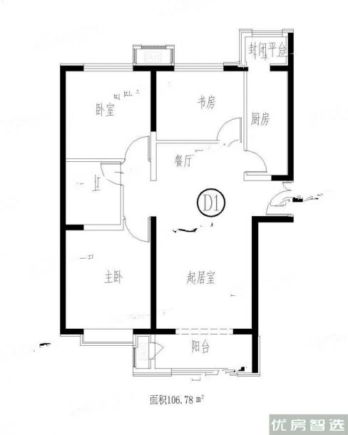 建面建筑面积：约108平米