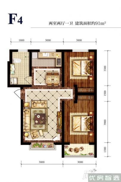 建面建筑面积：约67平米