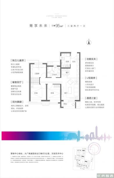 建面建筑面积：约95平米