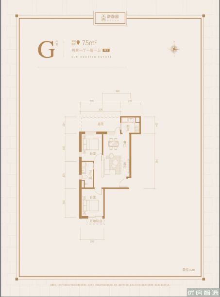 建面建筑面积：约75平米