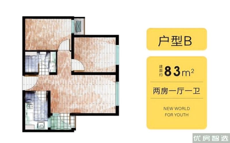 建面建筑面积：约83平米