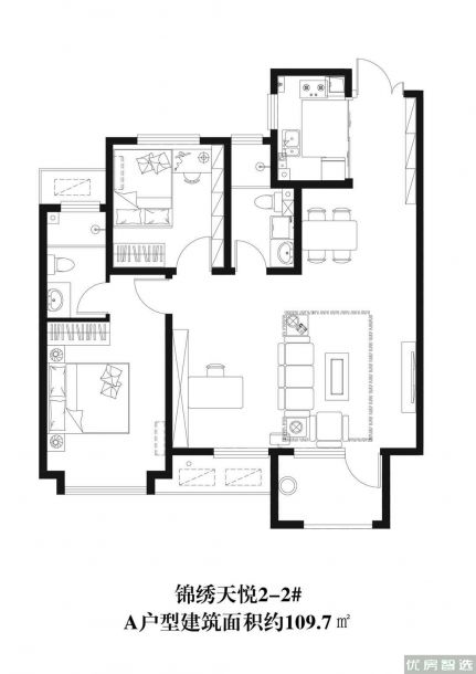 建面建筑面积：约110平米