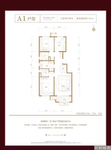 孔雀城艺境3室2厅2卫1厨