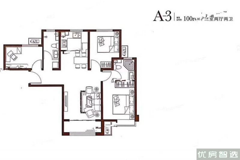 京南狮子城丁香园3室2厅2卫1厨