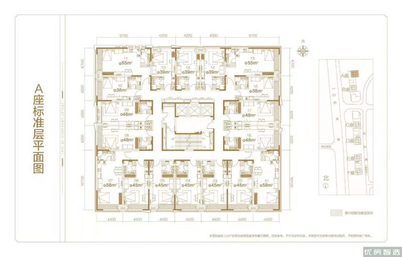 建面建筑面积：约42平米