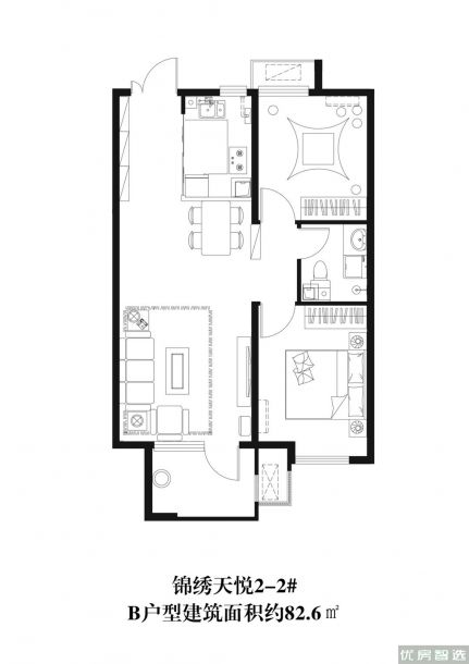 建面建筑面积：约83平米