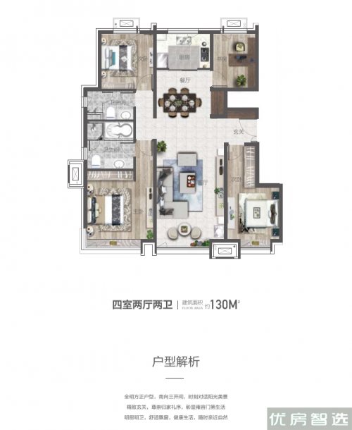 富力金禧4室2厅2卫1厨