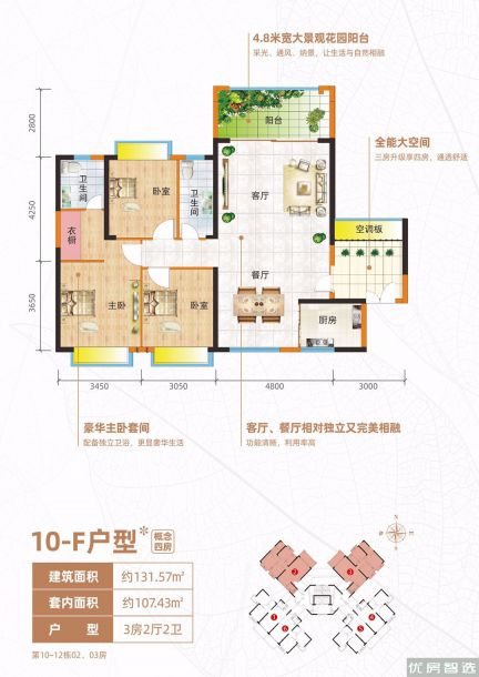 四季康城二期尚域世家3室2厅2卫1厨