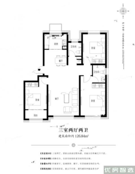 3室2厅2卫建面0