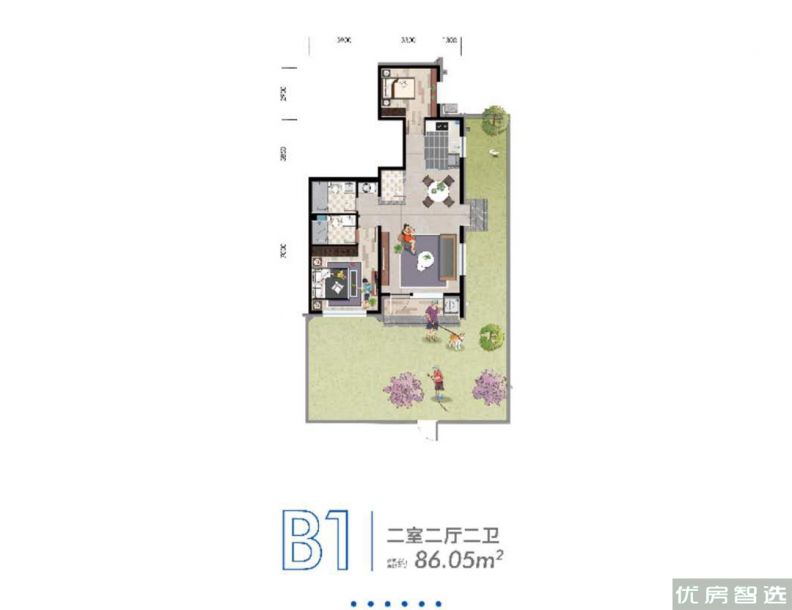 蔚蓝海岸2室2厅2卫1厨