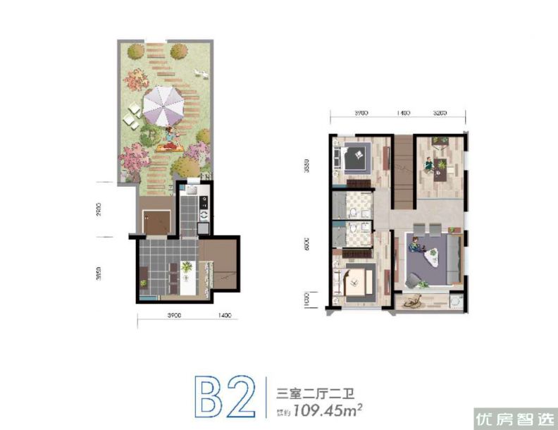 蔚蓝海岸3室2厅2卫1厨